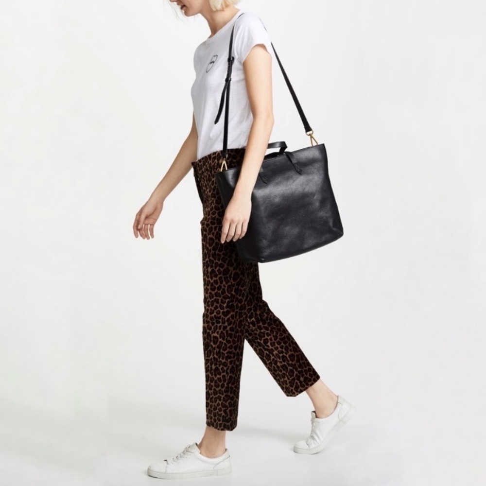 NWT Madewell black zip top transport carryall tote